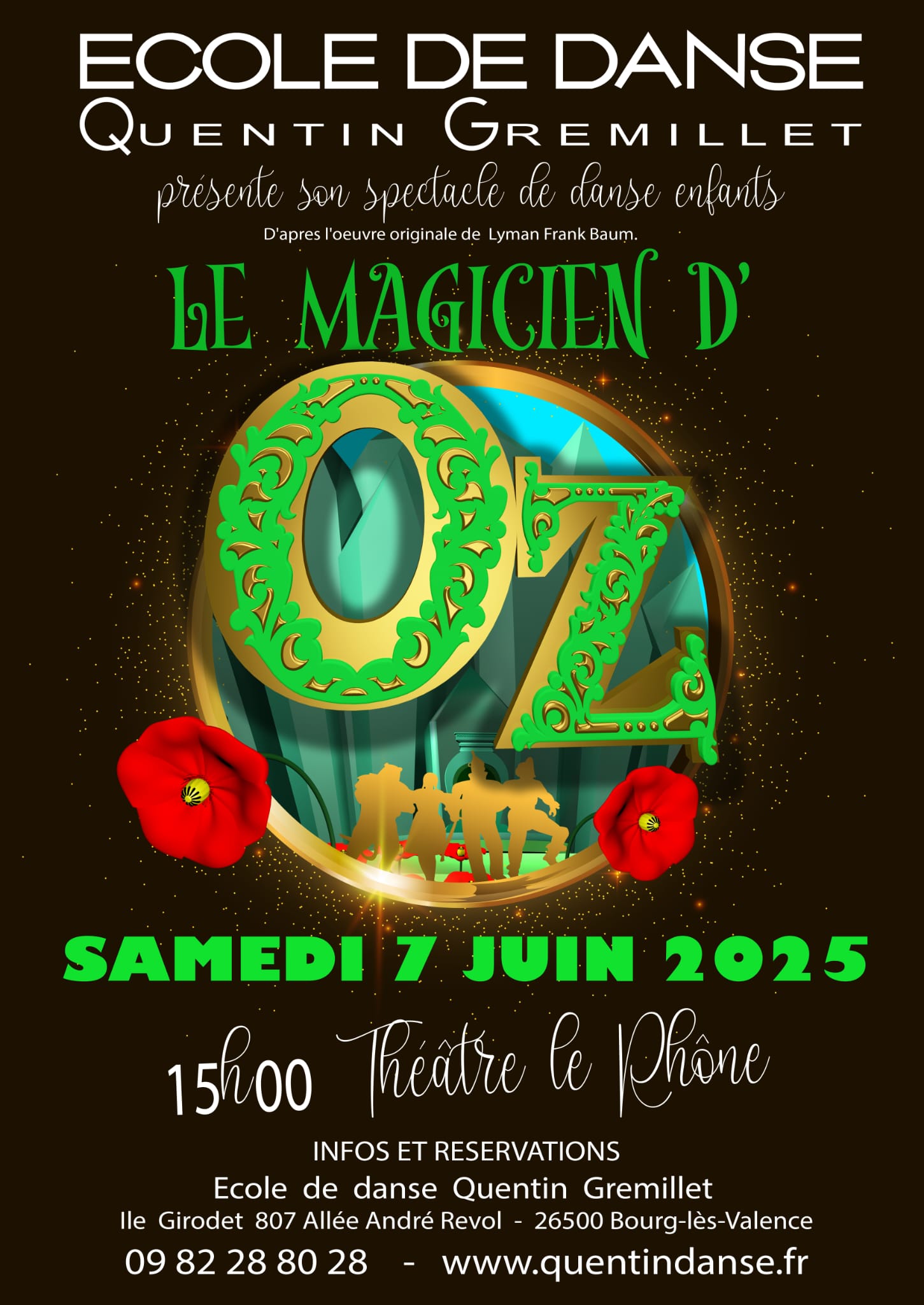 Le Magicien d'Oz, spectacle enfants, cours de danse enfant | Ecole de danse Quentin Gremillet, Valence, Bourg les Valence